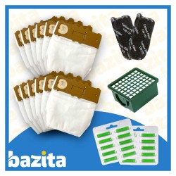 Kit Offerta Sacchetti microfibra Folletto VK130 vk131 12 sacchetti profumatori hepa 2 filtri carbone